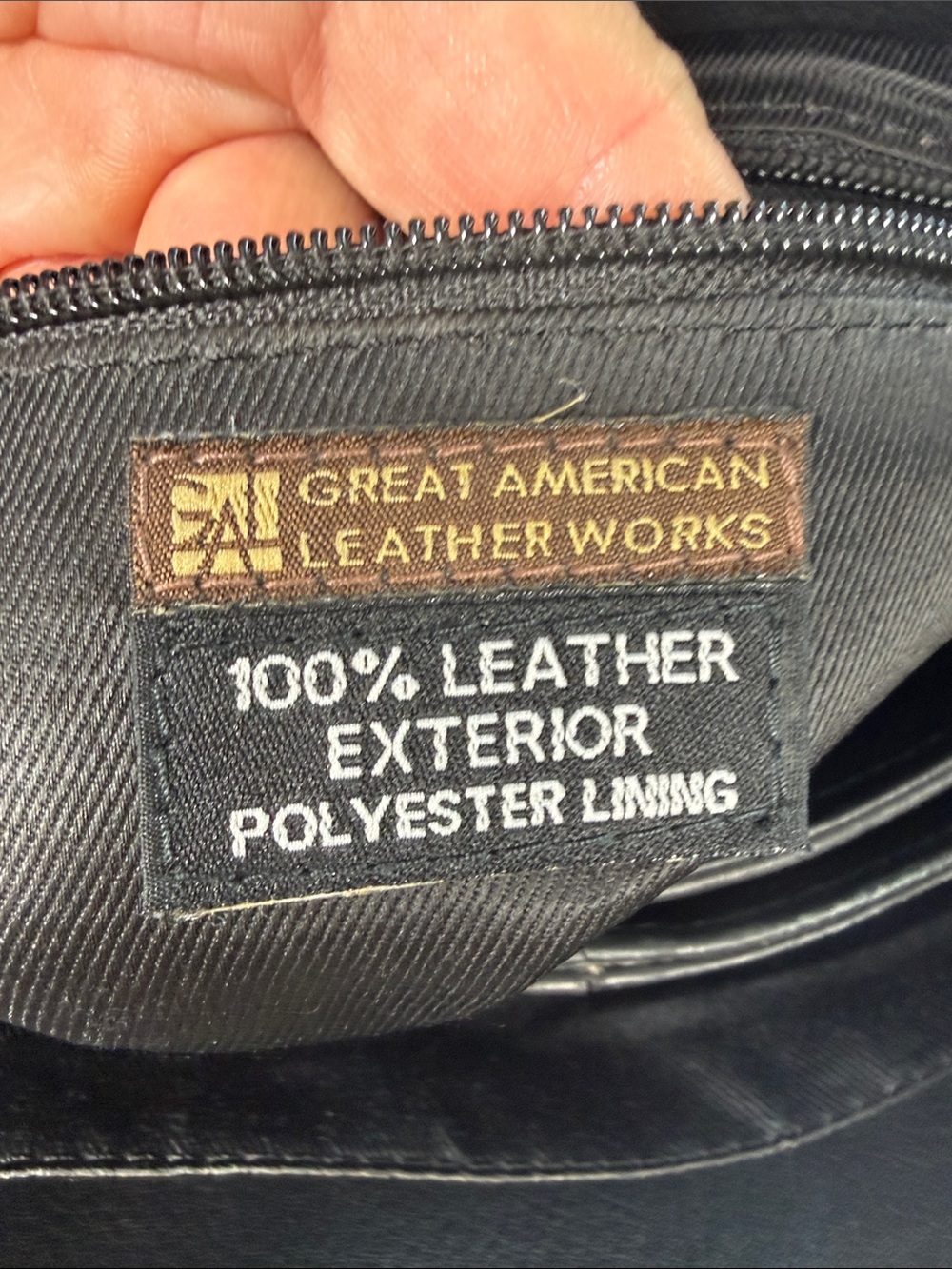 Great American Leather Works black leather crossbody shoulder bag western - Picture 11 of 16